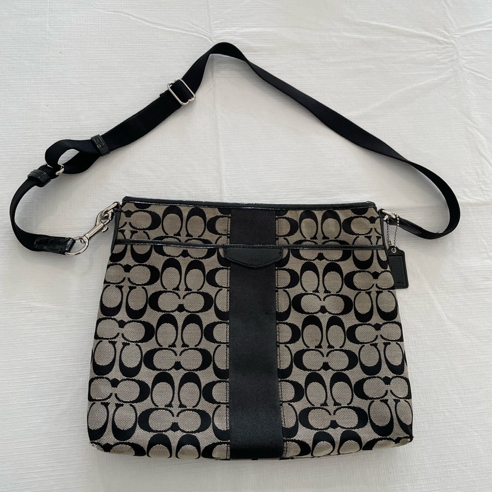 Coach Black and Gray Women's Crossbody Purse